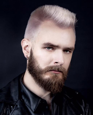  male model with beard, blonde hair